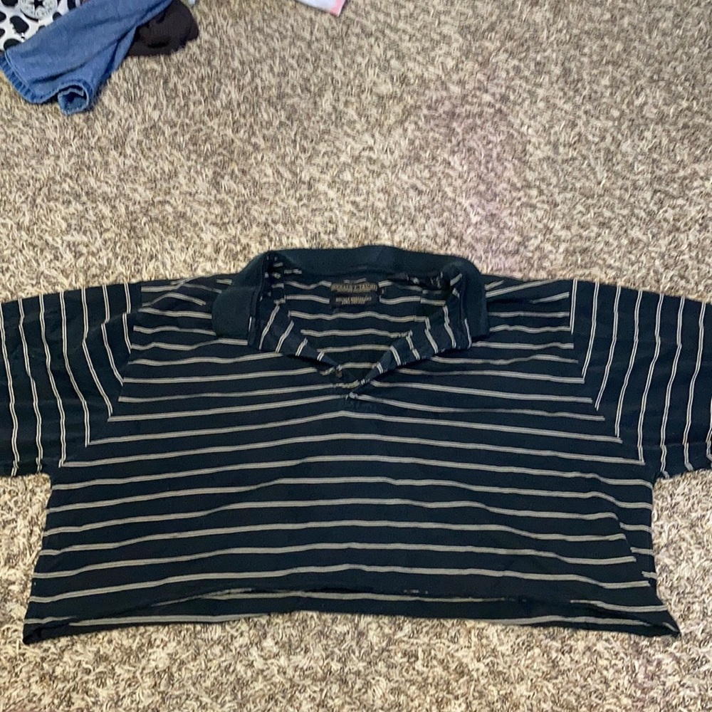 cropped striped golfing shirt
